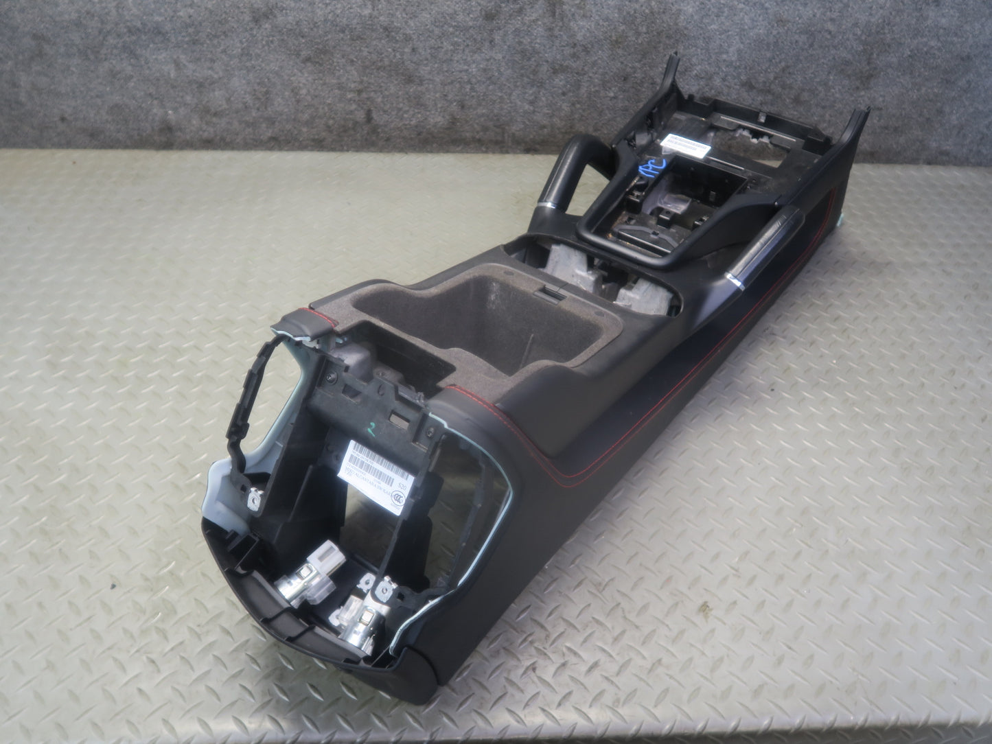 13-18 Porsche Cayenne 958 GTS Center Console Trim Panel Black w RED Stitching