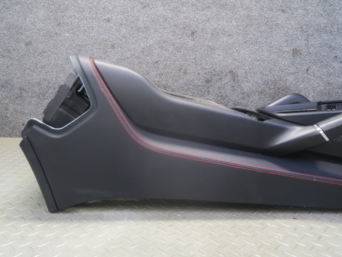 13-18 Porsche Cayenne 958 GTS Center Console Trim Panel Black w RED Stitching