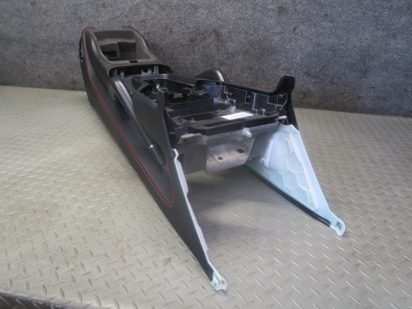 13-18 Porsche Cayenne 958 GTS Center Console Trim Panel Black w RED Stitching