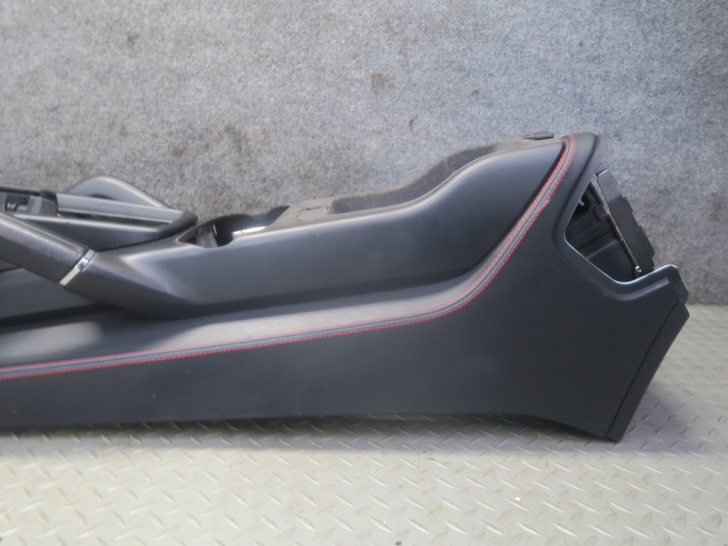 13-18 Porsche Cayenne 958 GTS Center Console Trim Panel Black w RED Stitching