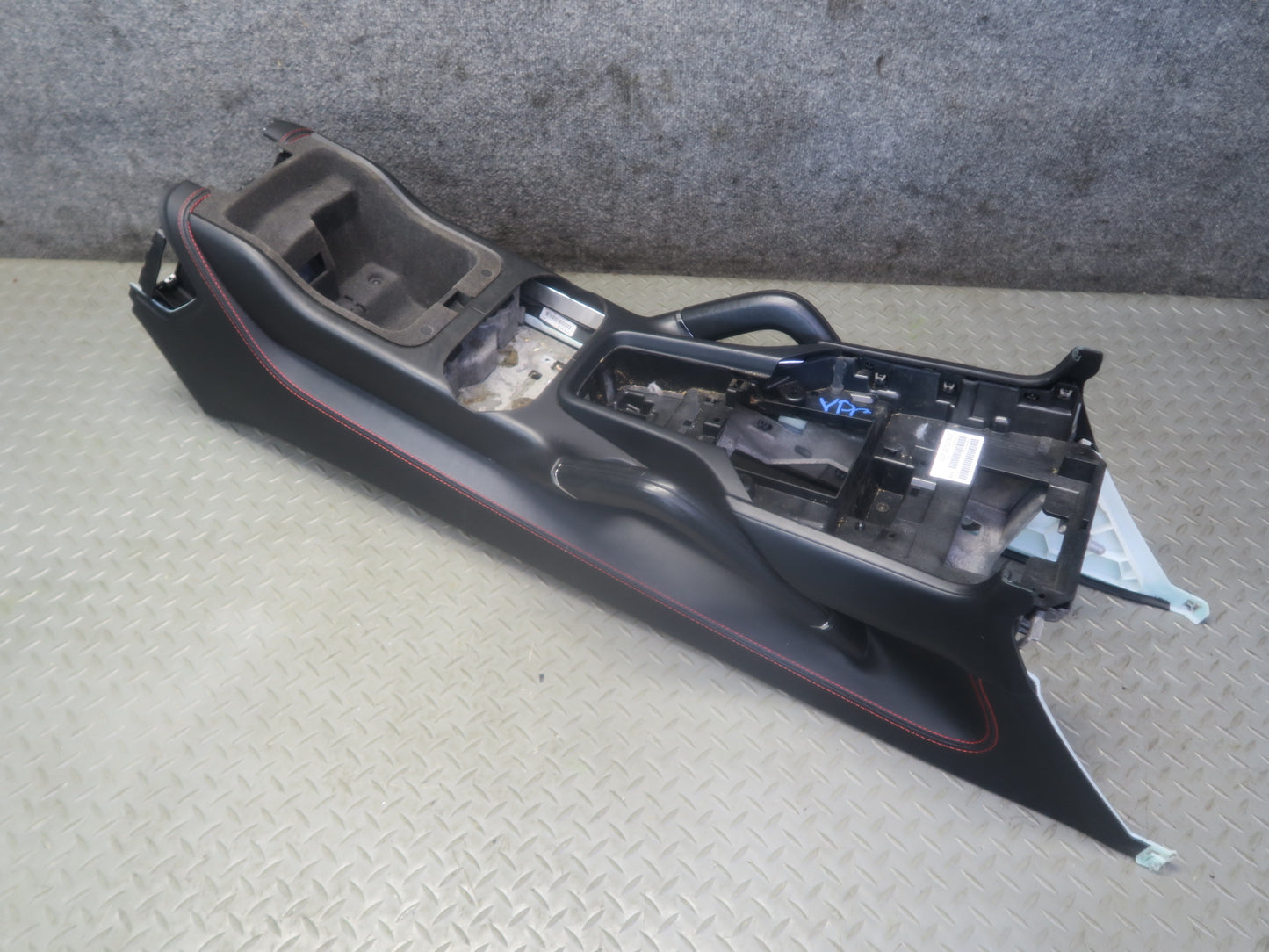 13-18 Porsche Cayenne 958 GTS Center Console Trim Panel Black w RED Stitching