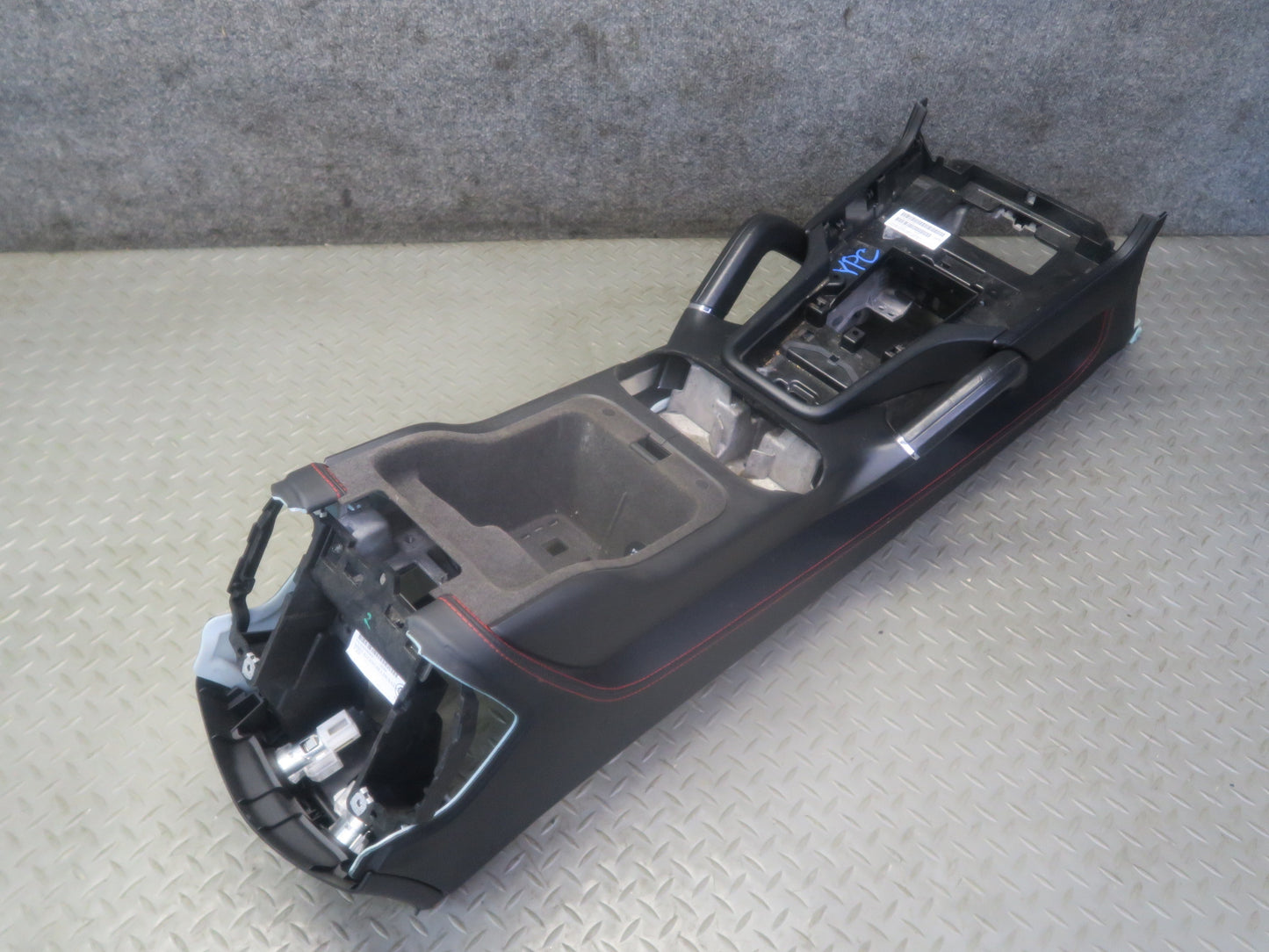 13-18 Porsche Cayenne 958 GTS Center Console Trim Panel Black w RED Stitching