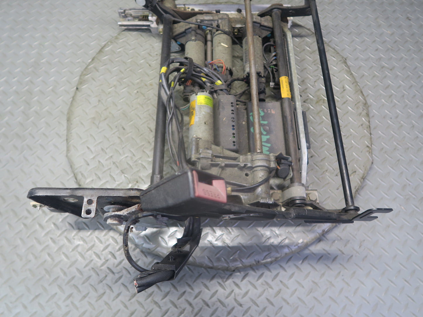 94-99 Mercedes W140 S500 Front Left Seat Lower Frame Track Rail w Motors OEM