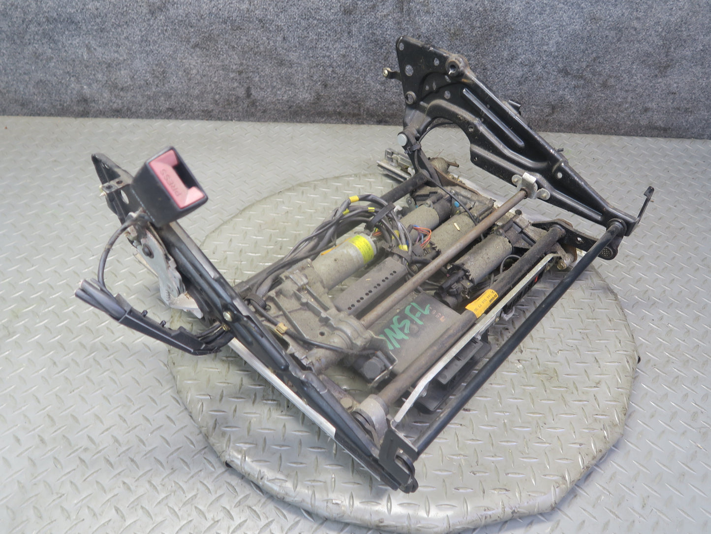 94-99 Mercedes W140 S500 Front Left Seat Lower Frame Track Rail w Motors OEM