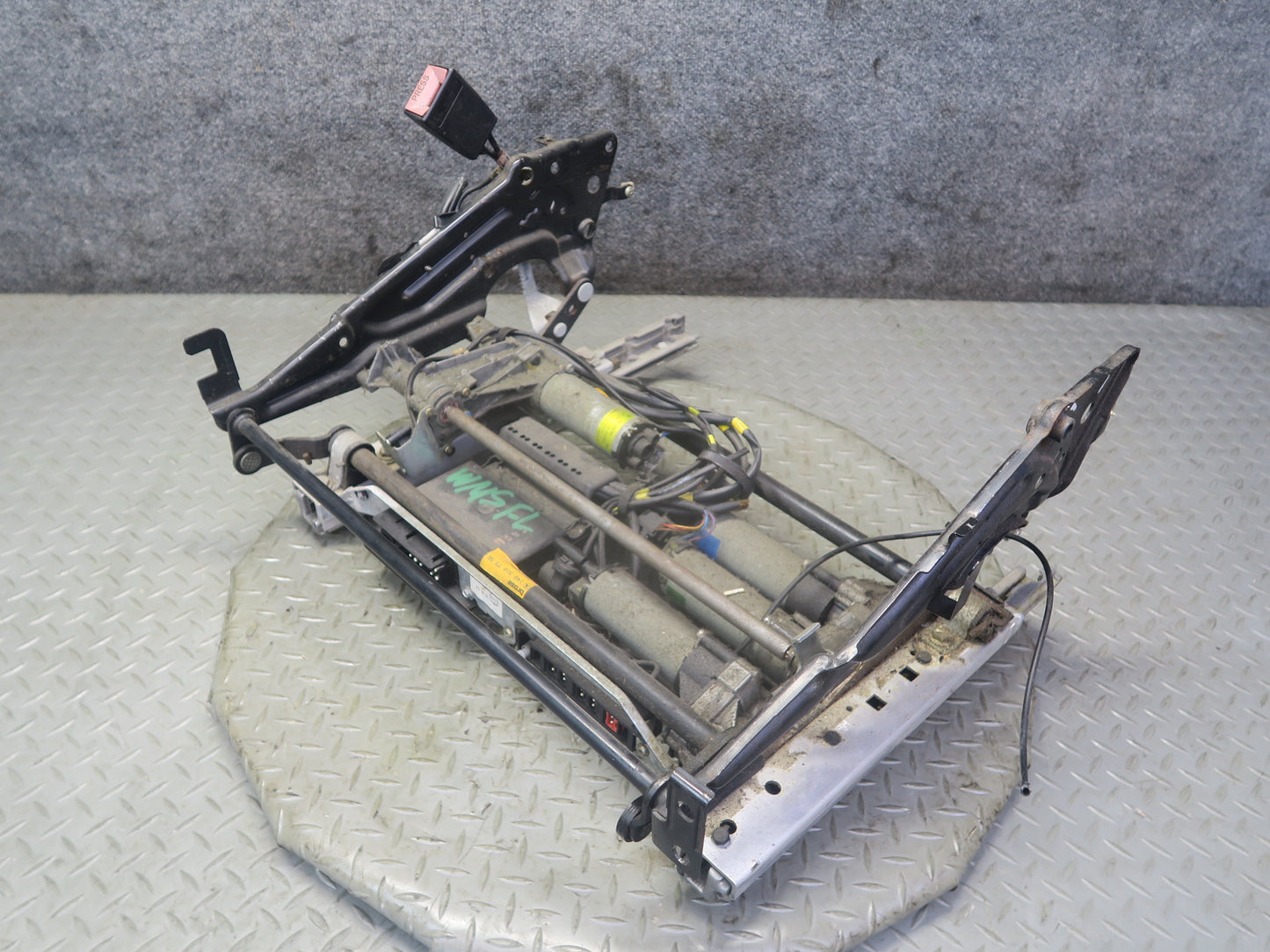 94-99 Mercedes W140 S500 Front Left Seat Lower Frame Track Rail w Motors OEM
