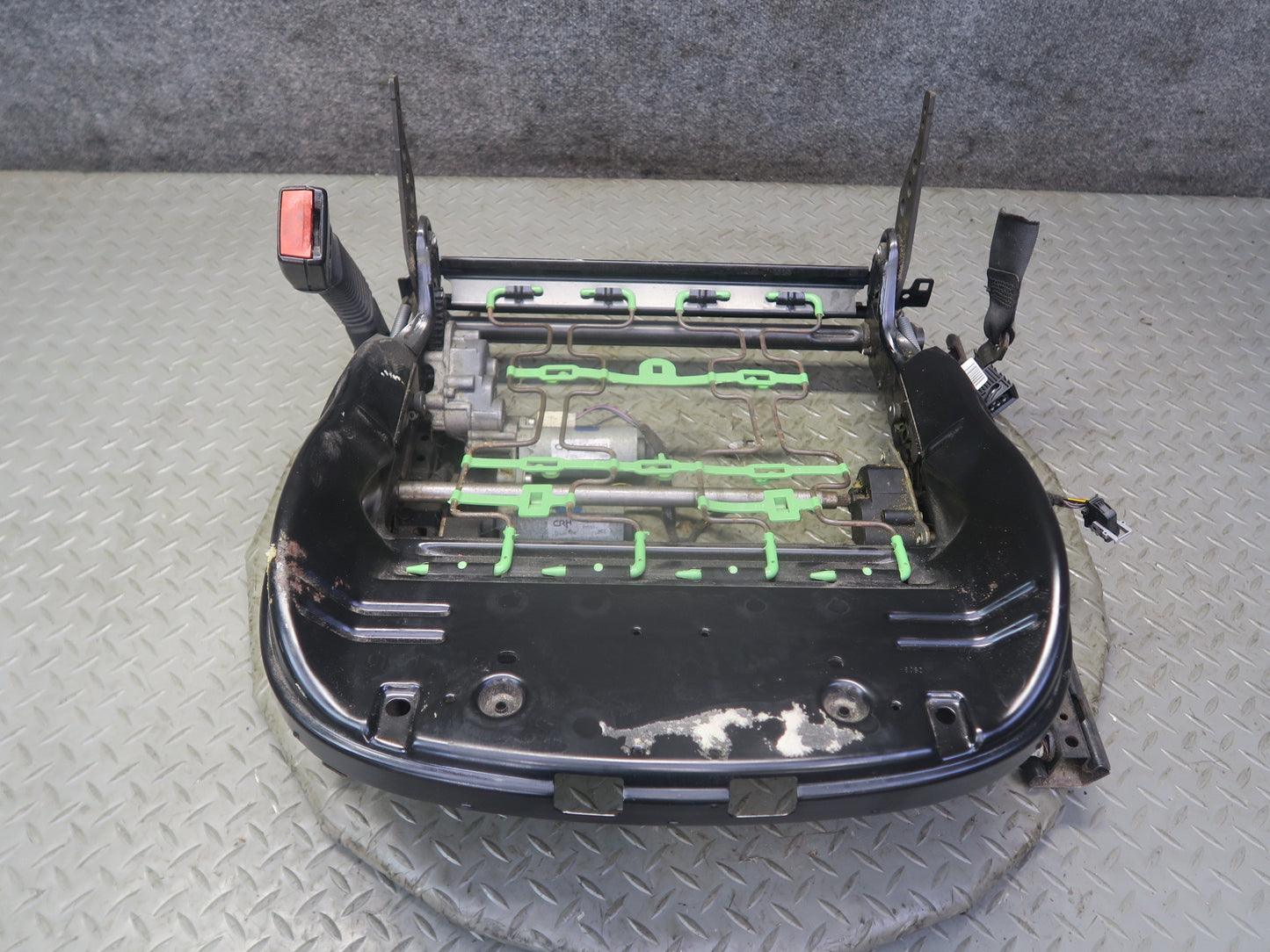 03-08  BMW E85 Z4 Front Left Seat Lower Frame Track Rail w Motors OEM