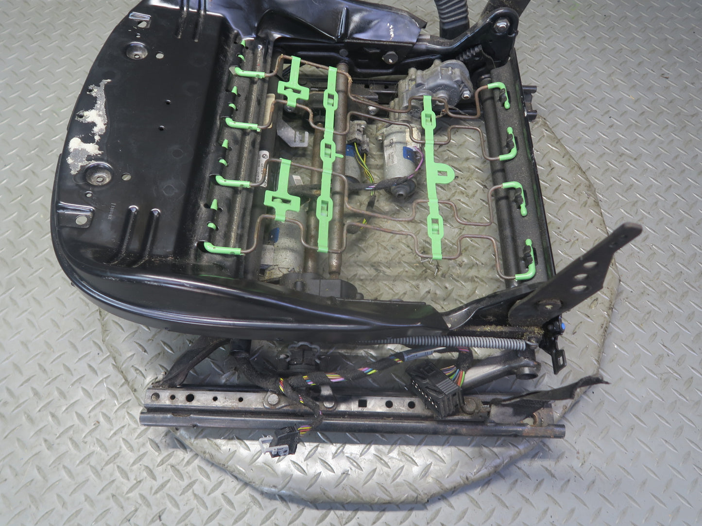 03-08  BMW E85 Z4 Front Left Seat Lower Frame Track Rail w Motors OEM