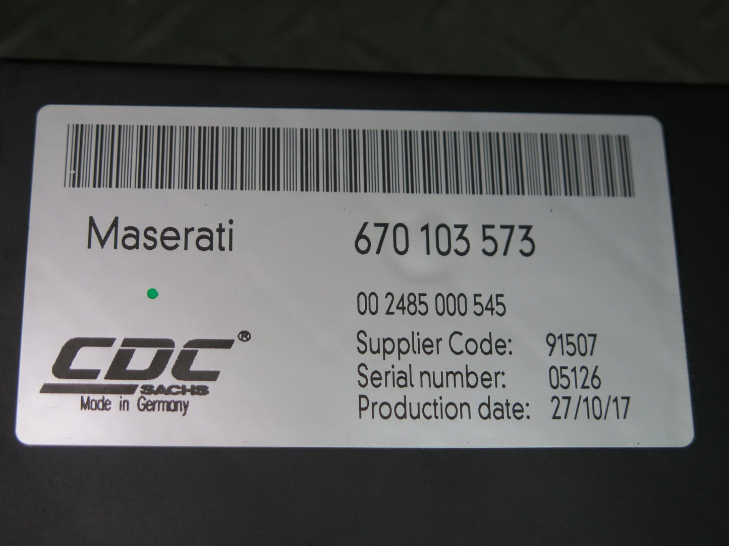 2018-2021 Maserati Quattroporte M156 CDC Suspension Control Computer Module Unit
