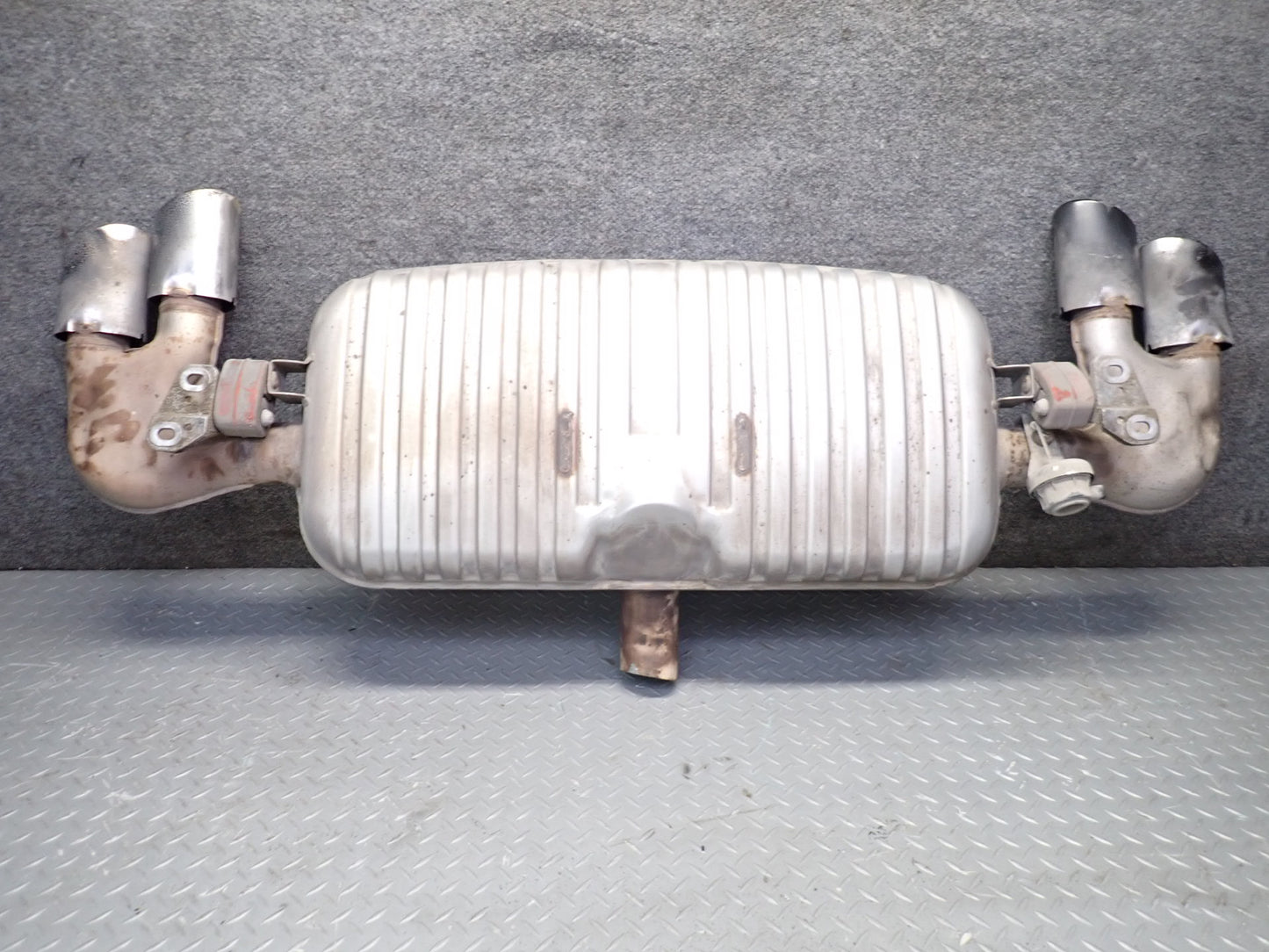 09-15 Audi TT S 8J Quattro Rear Exhaust Muffler w Chrome Dual Tips OEM