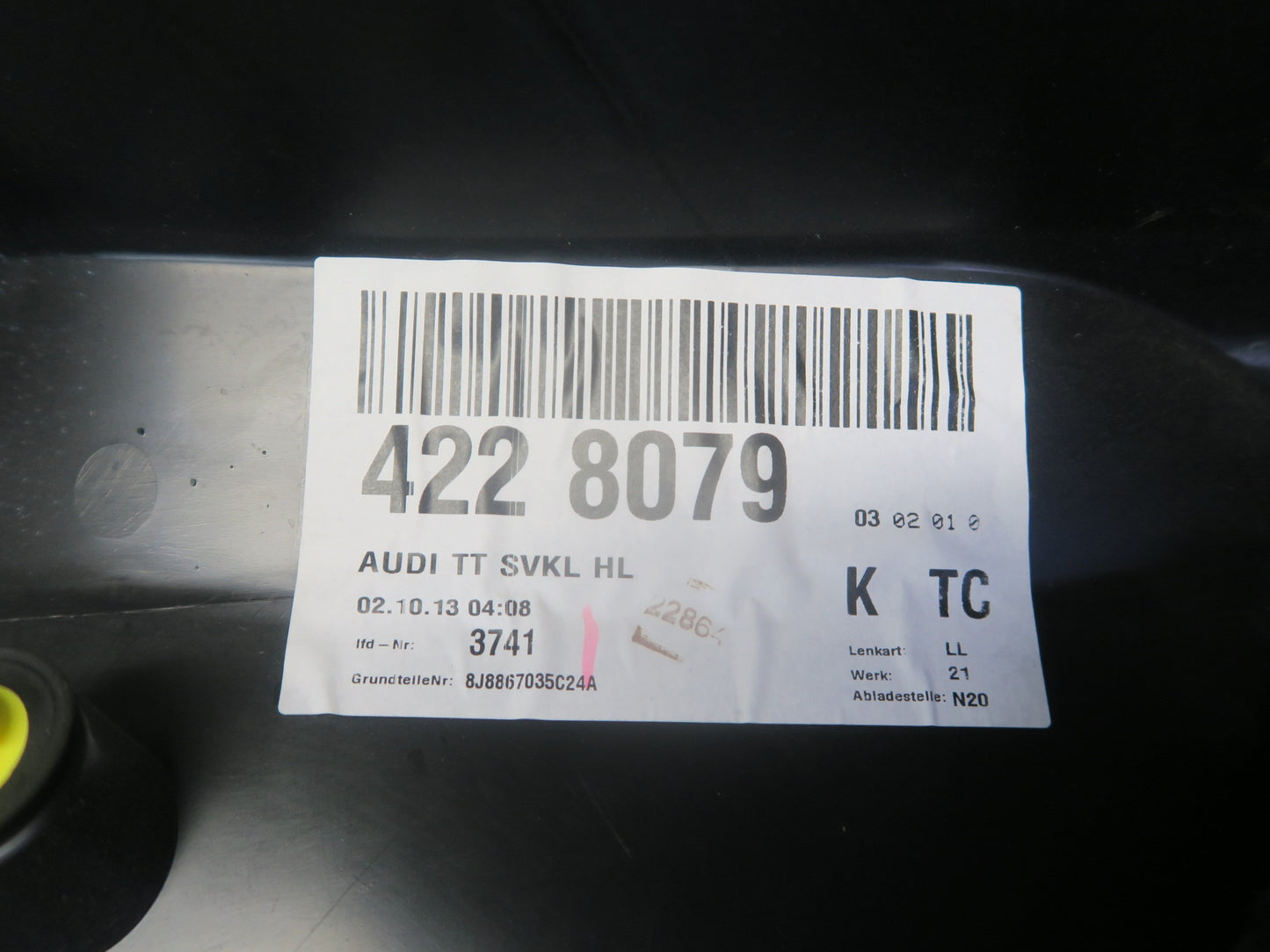 09-15 Audi TT S 8J Coupe Rear Right & Left Side Quarter Panel Trim Black Set OEM