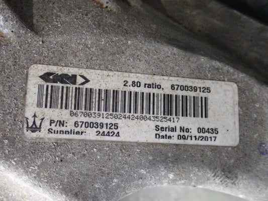 17-21 Maserati Quattroporte SQ4 M156 AWD Rear Differential Carrier 2.80 Ratio