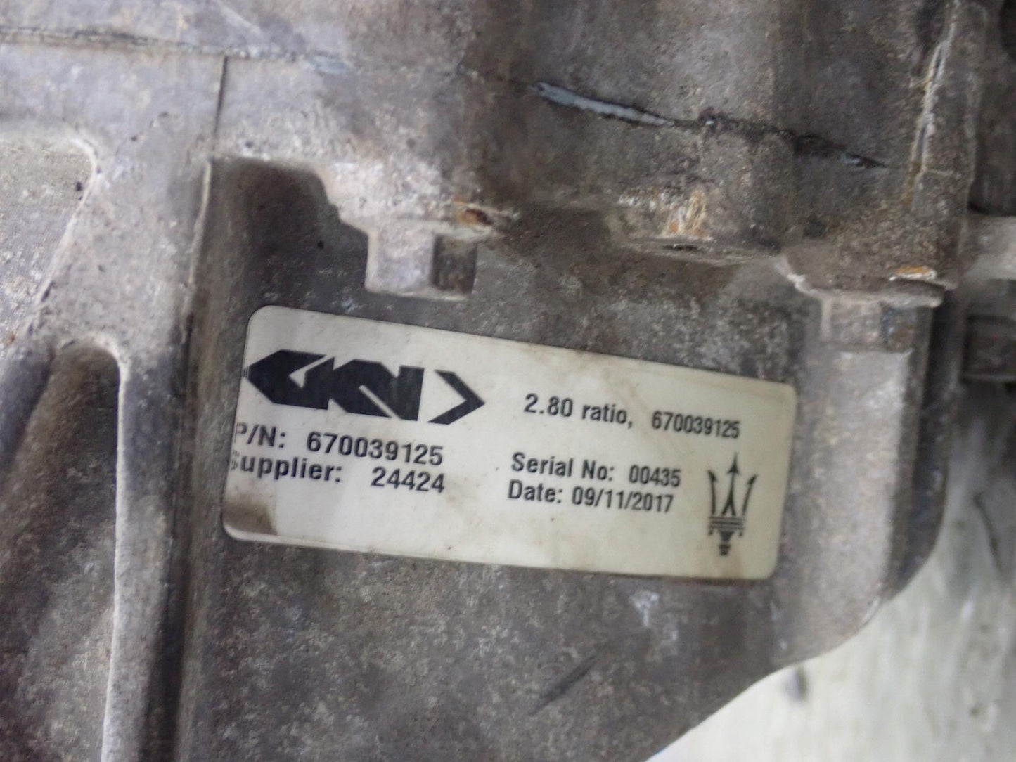 17-21 Maserati Quattroporte SQ4 M156 AWD Rear Differential Carrier 2.80 Ratio