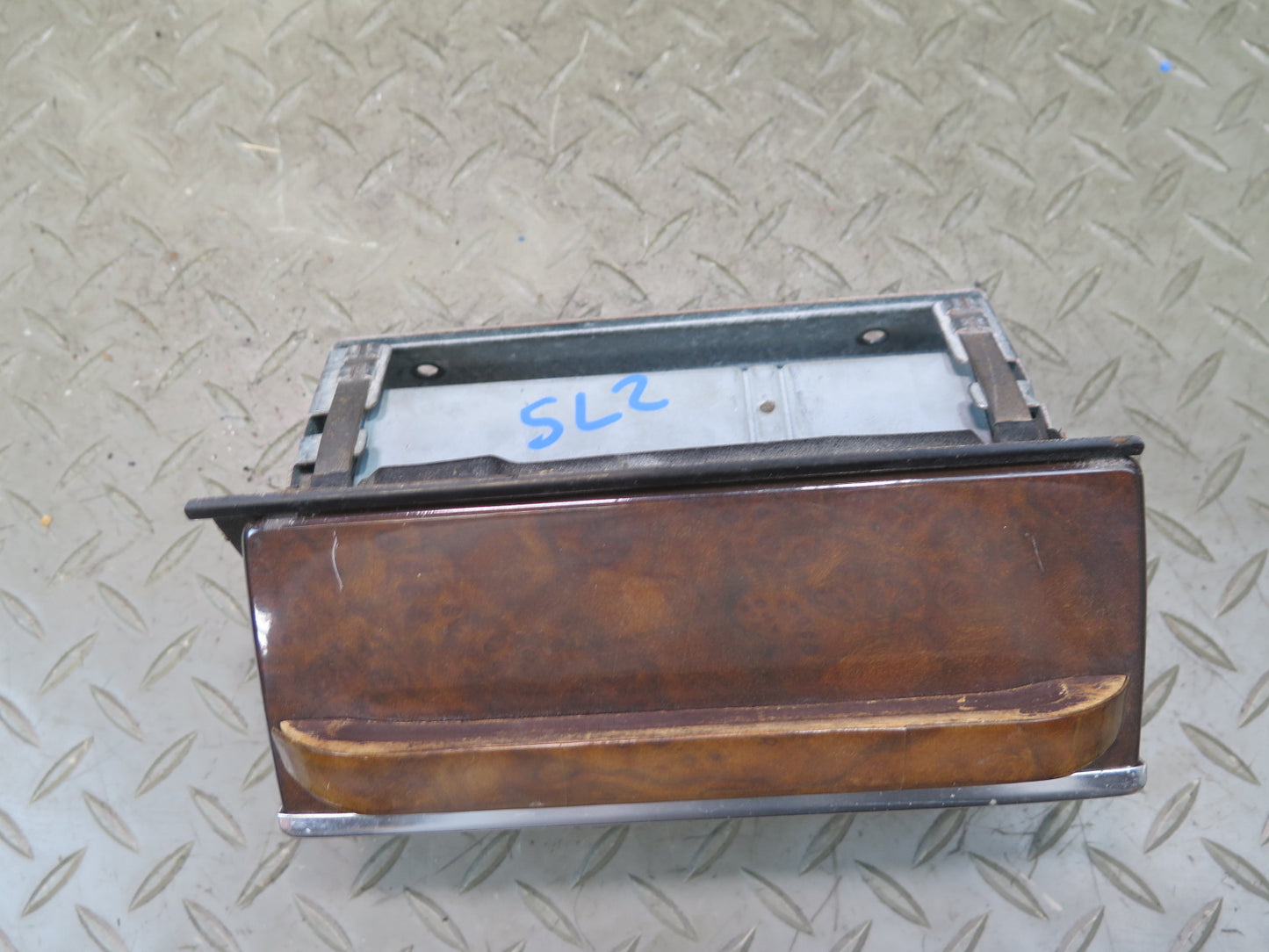 73-89 Mercedes R107 Center Console Wood Ashtray w 12V Socket OEM