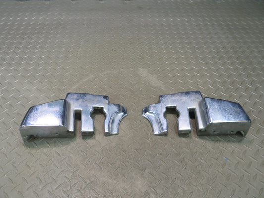 73-89 Mercedes R107 Convertible B Pillar TOP Hinge Latch Chrome Cover Set OEM