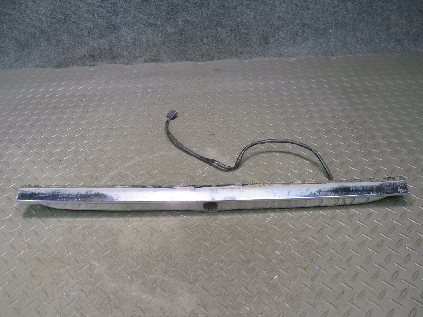 73-89 Mercedes R107 Rear Trunk Lid License Plate Light Chrome Molding Set OEM
