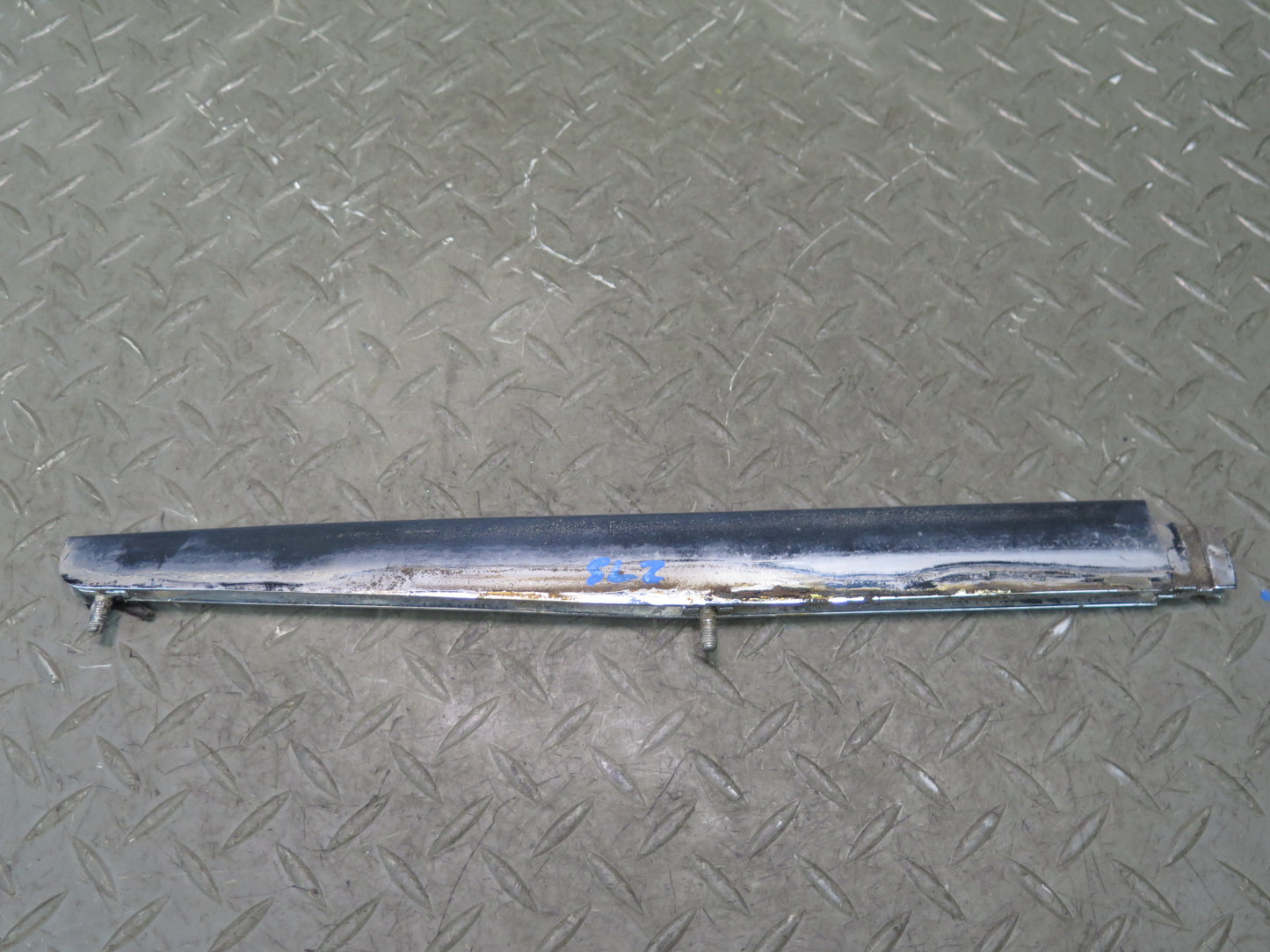 73-89 Mercedes R107 Rear Trunk Lid License Plate Light Chrome Molding Set OEM