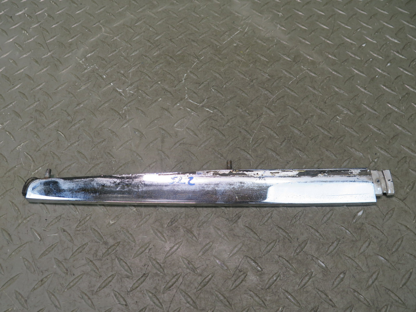73-89 Mercedes R107 Rear Trunk Lid License Plate Light Chrome Molding Set OEM
