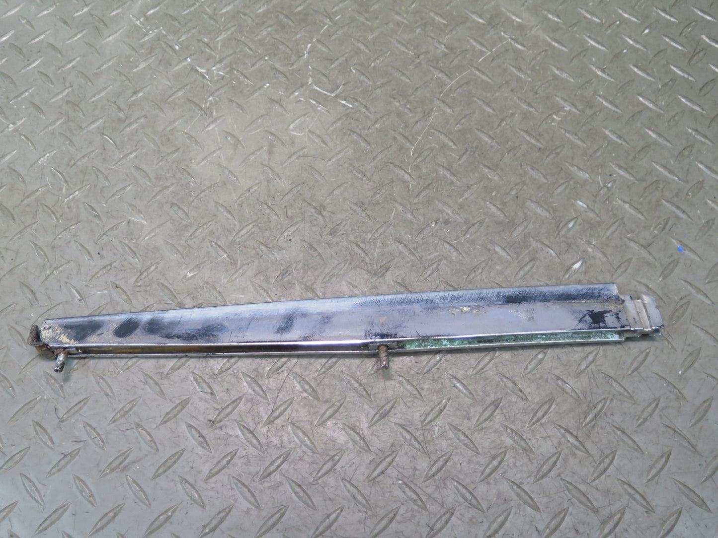 73-89 Mercedes R107 Rear Trunk Lid License Plate Light Chrome Molding Set OEM