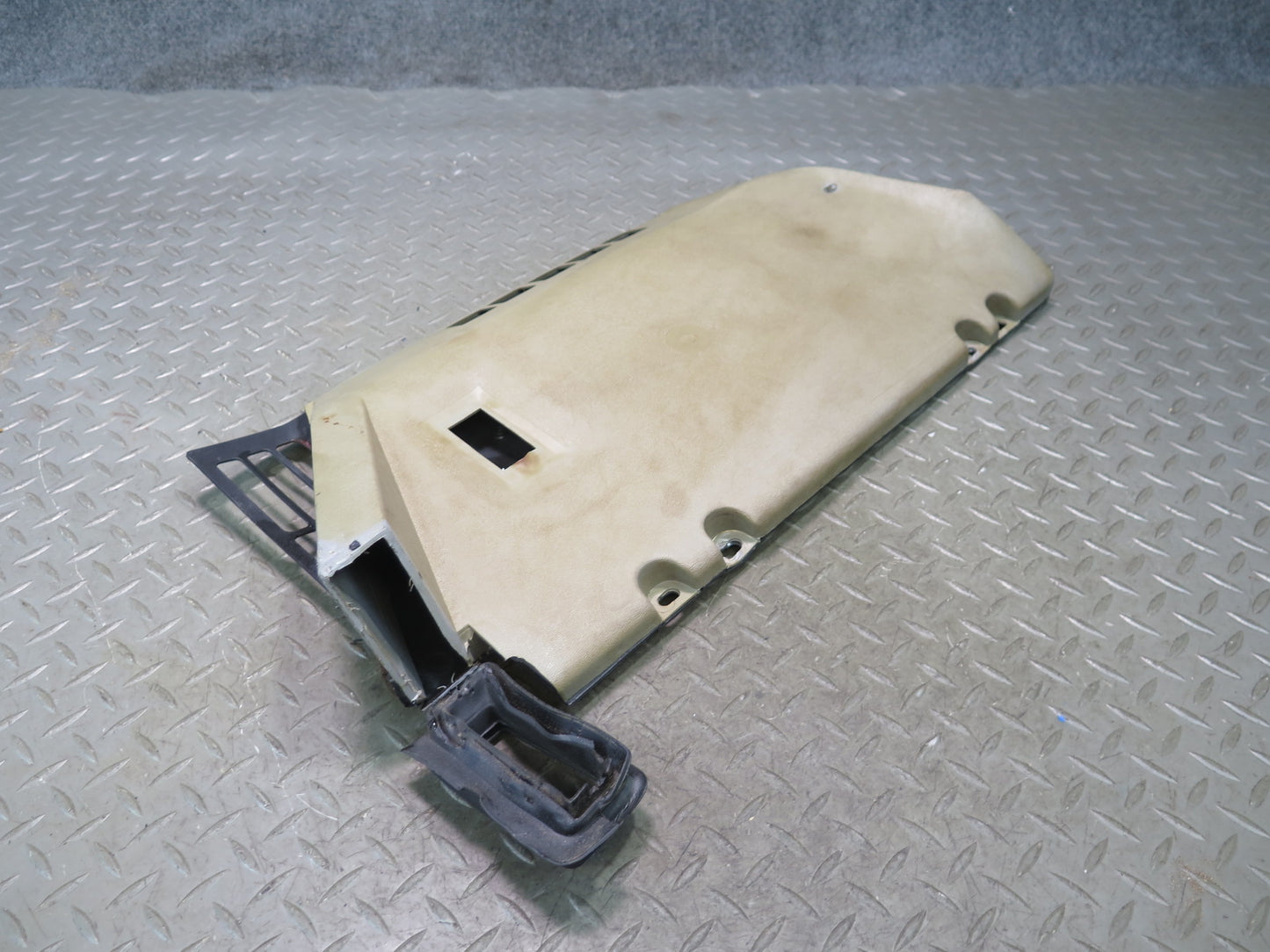 86-89 Mercedes R107 560SL Dash Lower Right Kick Trim Cover Panel Beige OEM