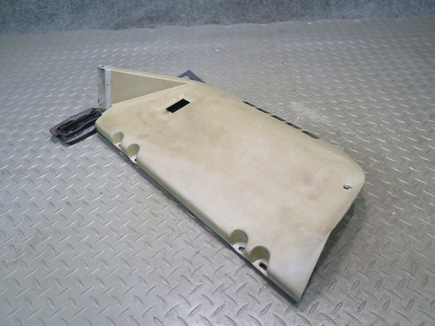 86-89 Mercedes R107 560SL Dash Lower Right Kick Trim Cover Panel Beige OEM