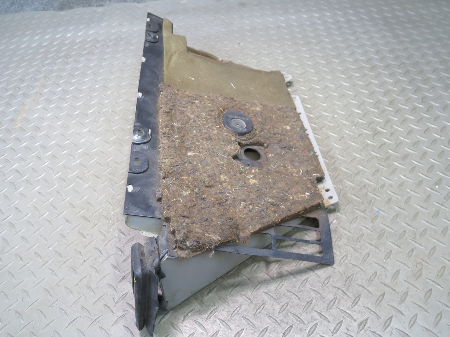86-89 Mercedes R107 560SL Dash Lower Right Kick Trim Cover Panel Beige OEM