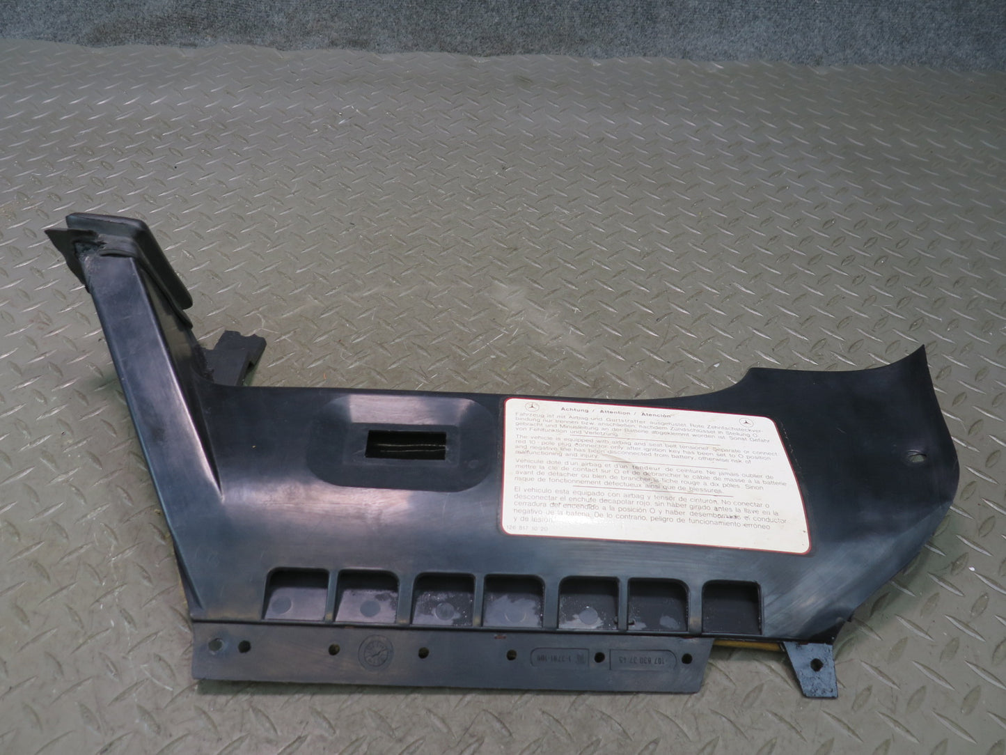 86-89 Mercedes R107 560SL Dash Lower Left Kick Trim Cover Panel Air Duct OEM