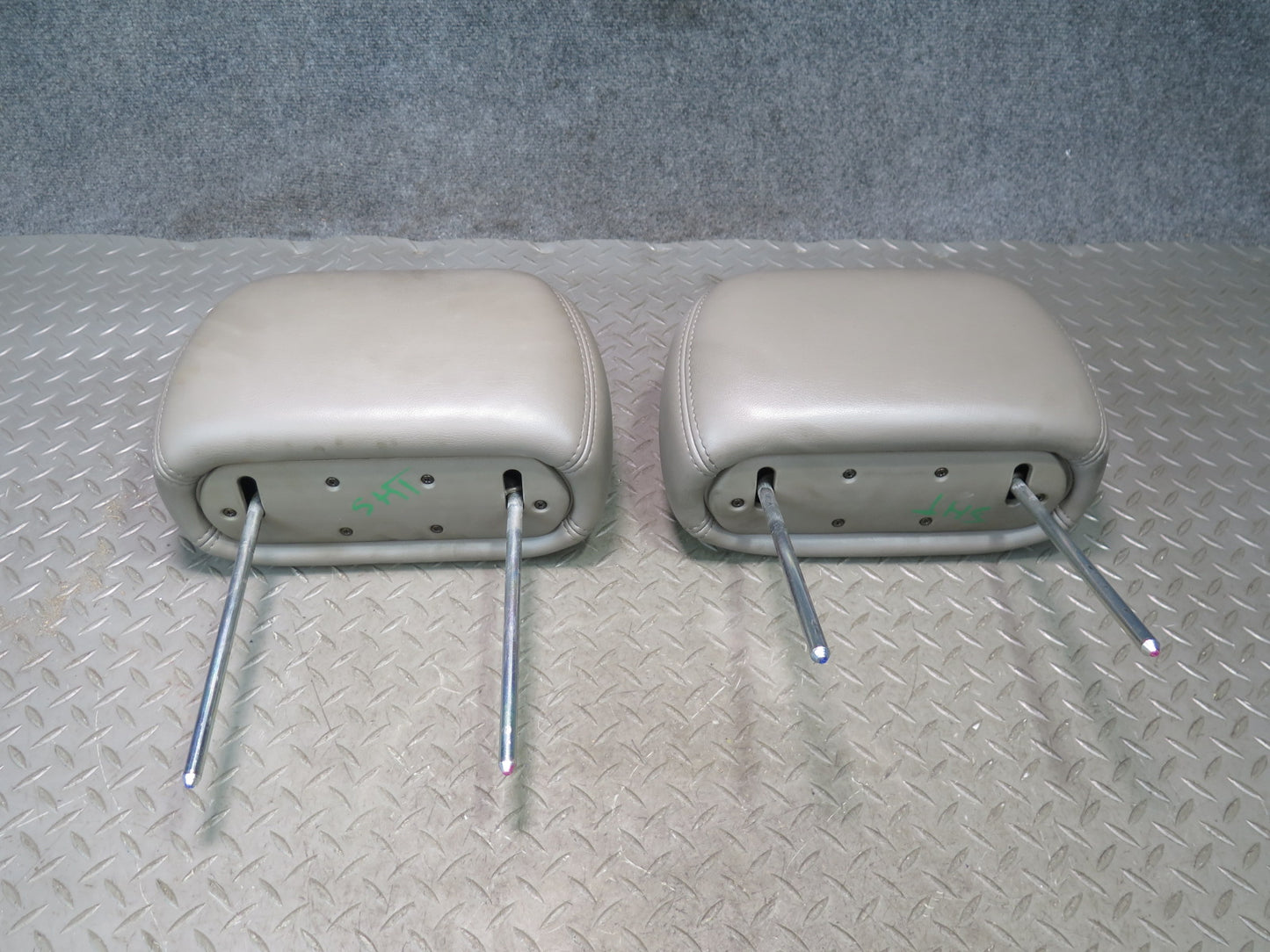 2003-2007 Hummer H2 Front Left & Right Seat Leather Headrest Wheat Set of 2