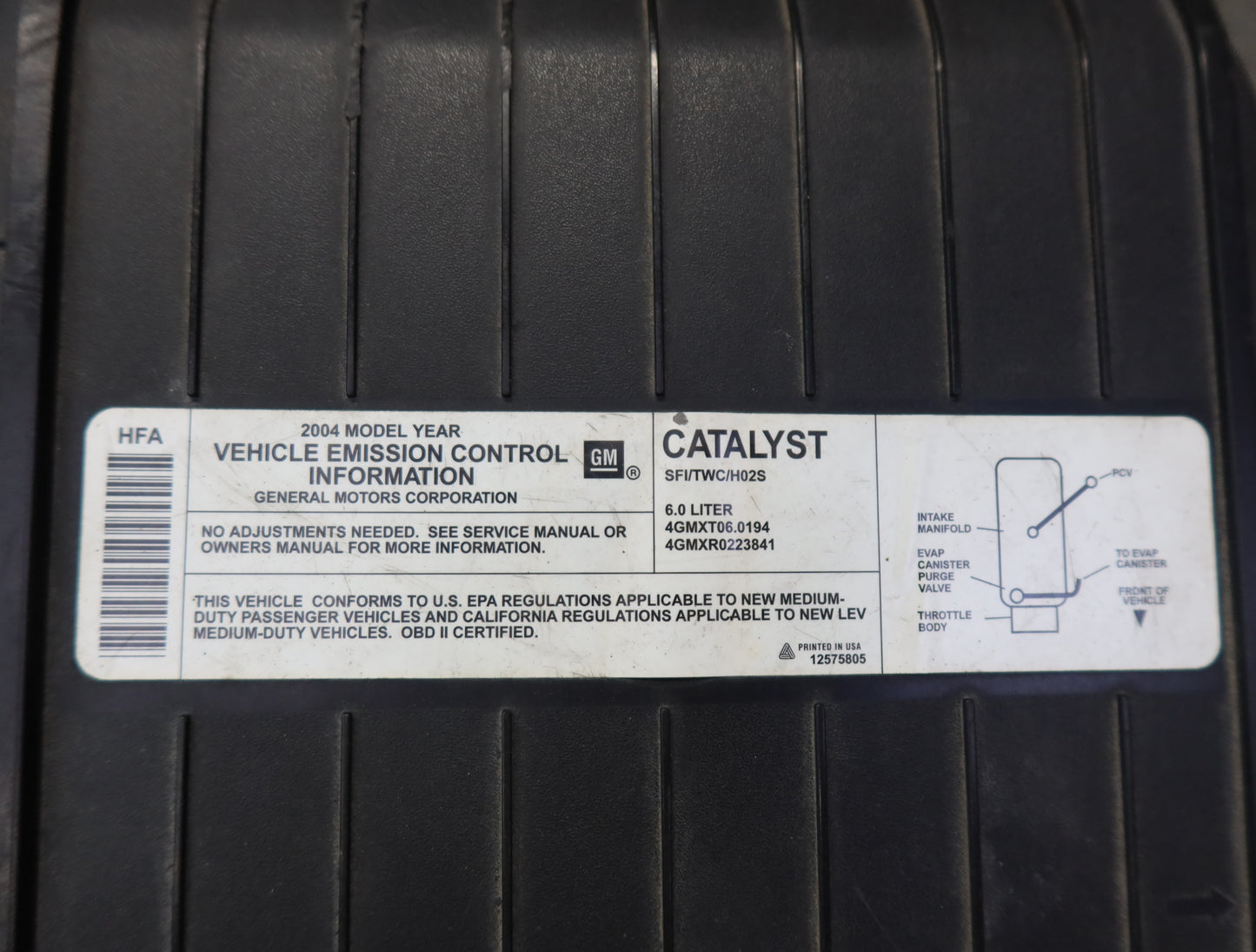 2003-2007 Hummer H2 Air Intake Cleaner Filter Box 15059739