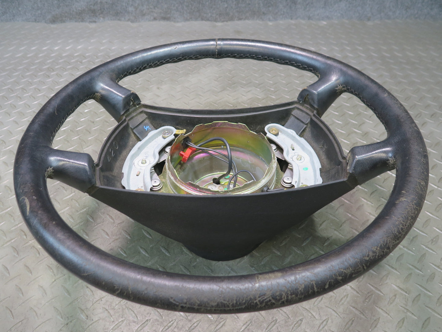 86-89 Mercedes R107 560SL 4 Spoke Leather Steering Black OEM