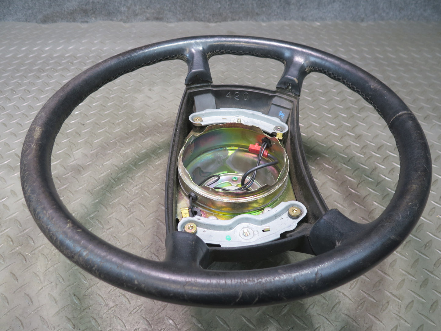 86-89 Mercedes R107 560SL 4 Spoke Leather Steering Black OEM