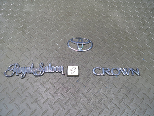 99-01 Toyota Crown JZS175 Rear Trunk Lid Badge Emblem Logo Symbol Set OEM