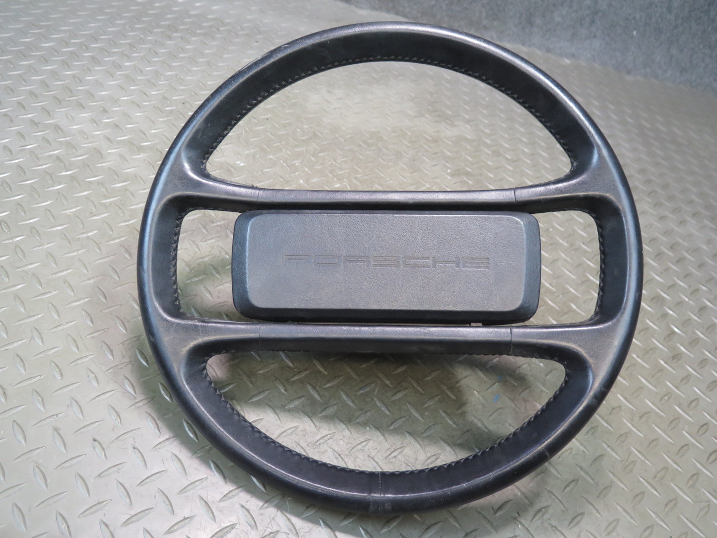 1984-1989 Porsche 928 S Leather Steering Black W/ Horn Pad Cover