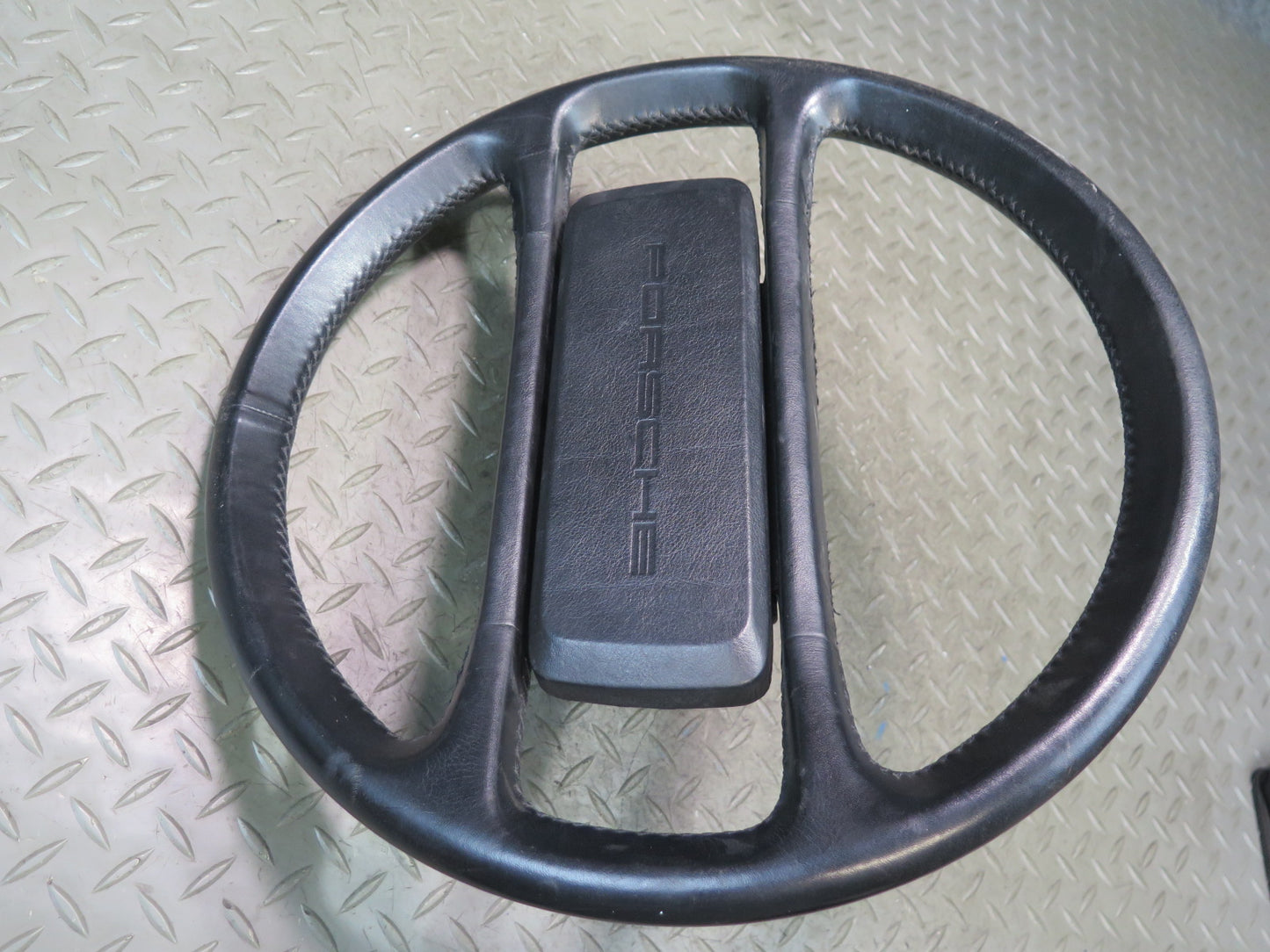 1984-1989 Porsche 928 S Leather Steering Black W/ Horn Pad Cover