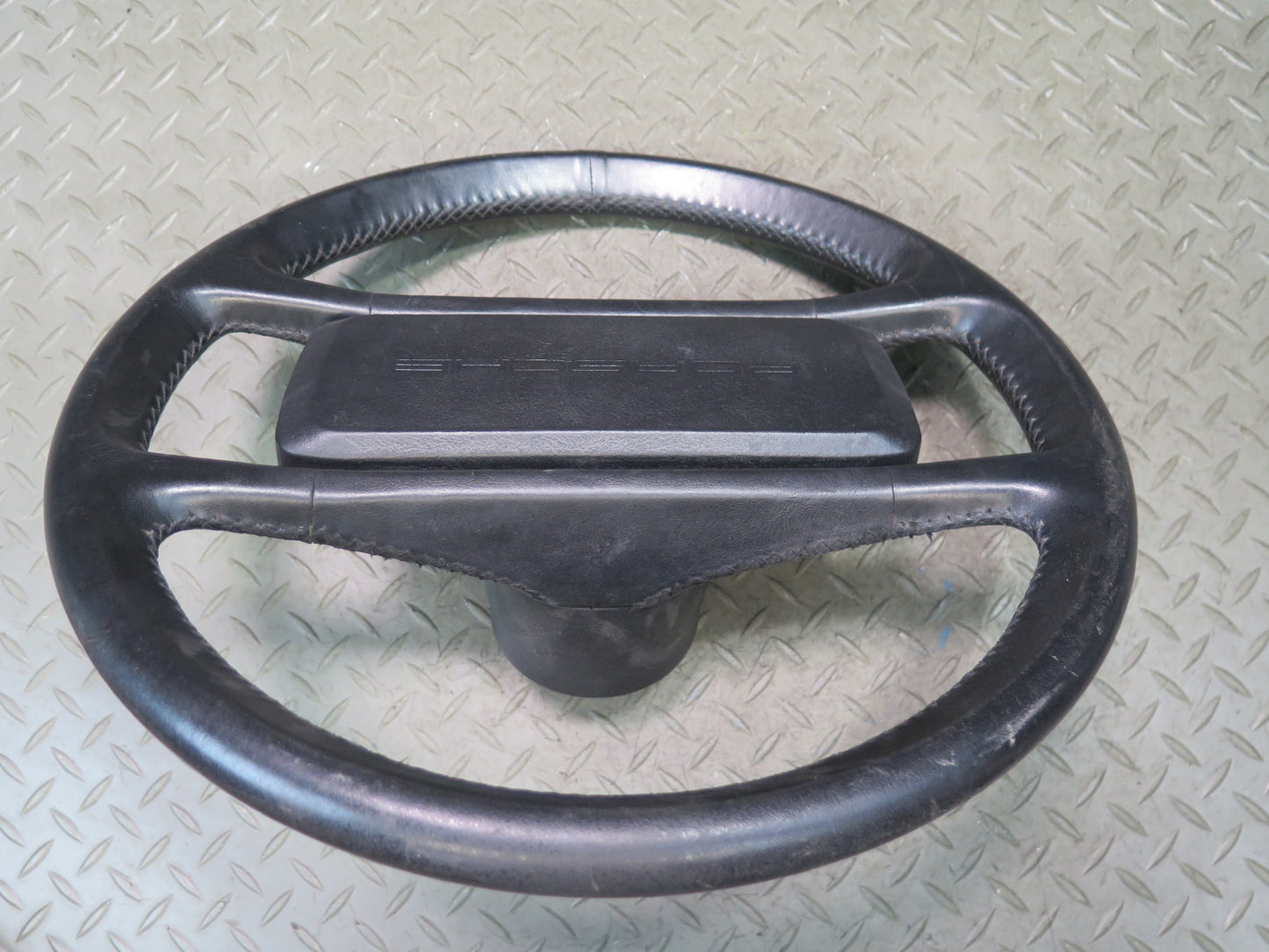 1984-1989 Porsche 928 S Leather Steering Black W/ Horn Pad Cover