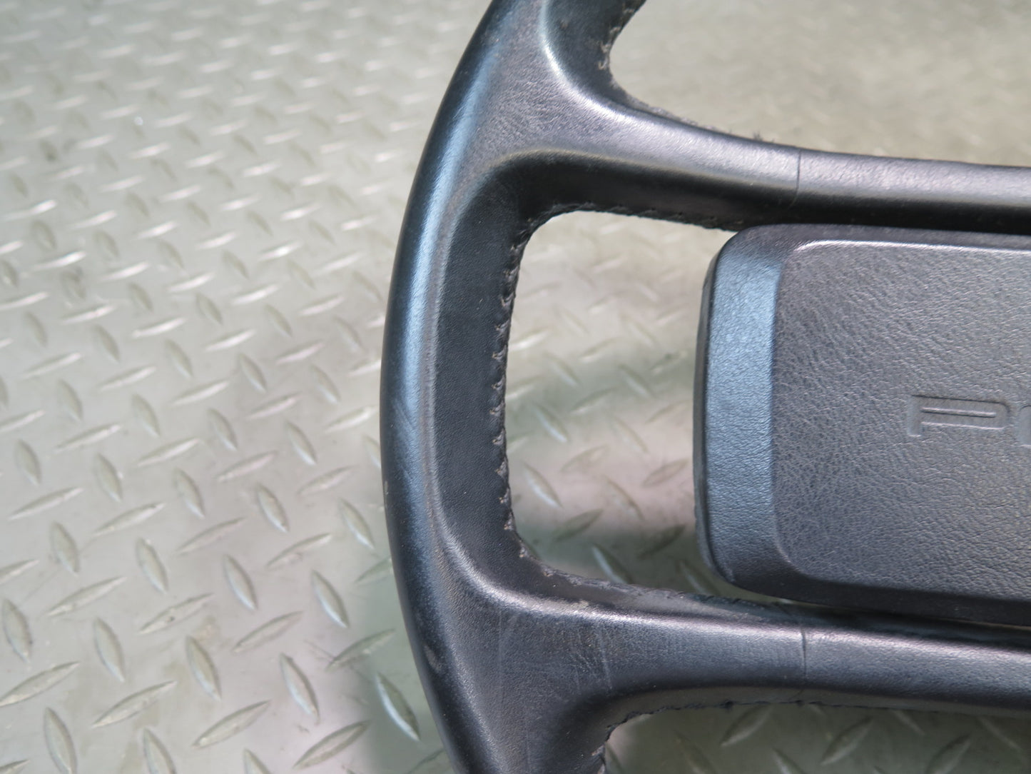 1984-1989 Porsche 928 S Leather Steering Black W/ Horn Pad Cover