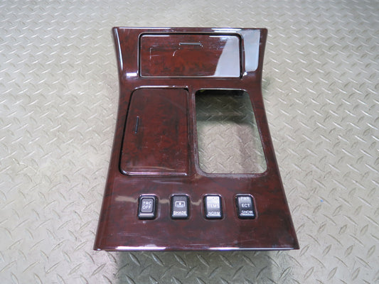 99-01 Toyota Crown JZS175 Center Console Wood Trim Cover Panel w Switch OEM