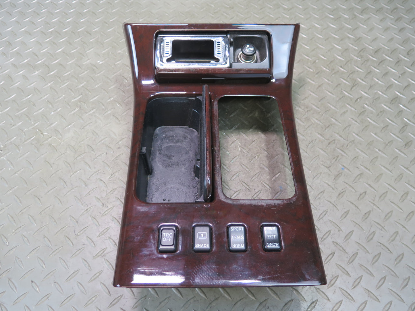 99-01 Toyota Crown JZS175 Center Console Wood Trim Cover Panel w Switch OEM