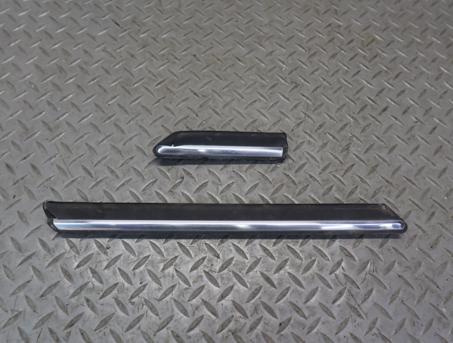 86-89 Mercedes R107 Set of 3 Left Door Rear Fender Trim Molding Cover OEM