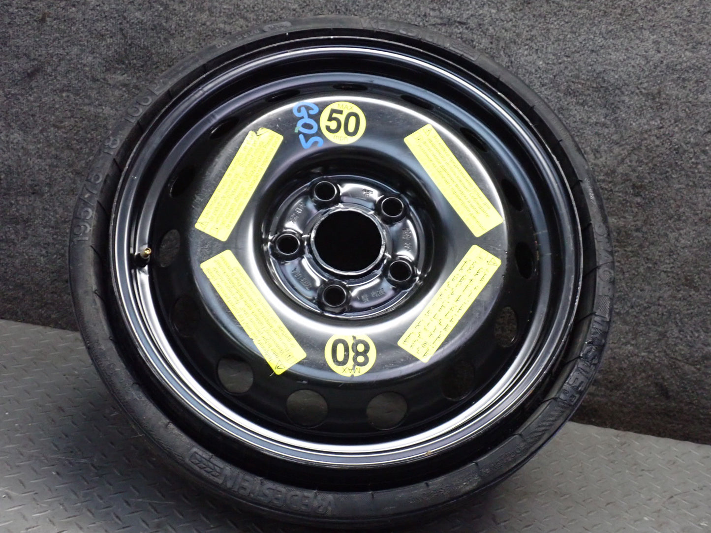 07-15 Audi 4L Q7 Emergency Spare Tire R18 18" Wheel Rim 18H2 ET53 2180904LE4 OEM
