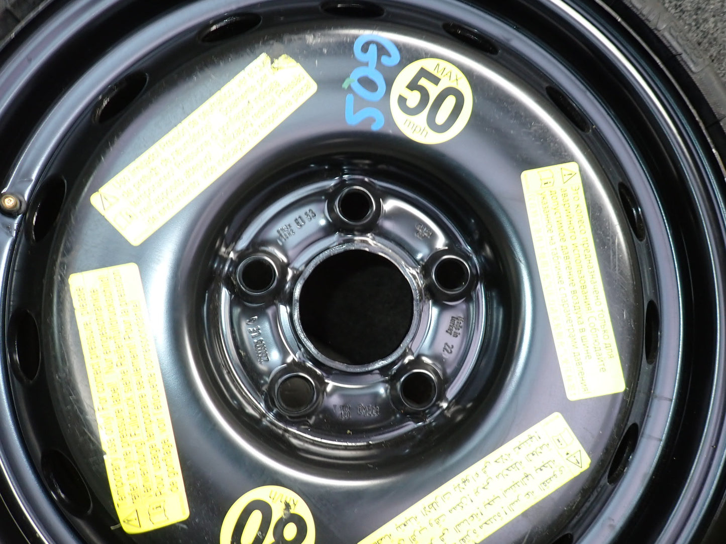 07-15 Audi 4L Q7 Emergency Spare Tire R18 18" Wheel Rim 18H2 ET53 2180904LE4 OEM