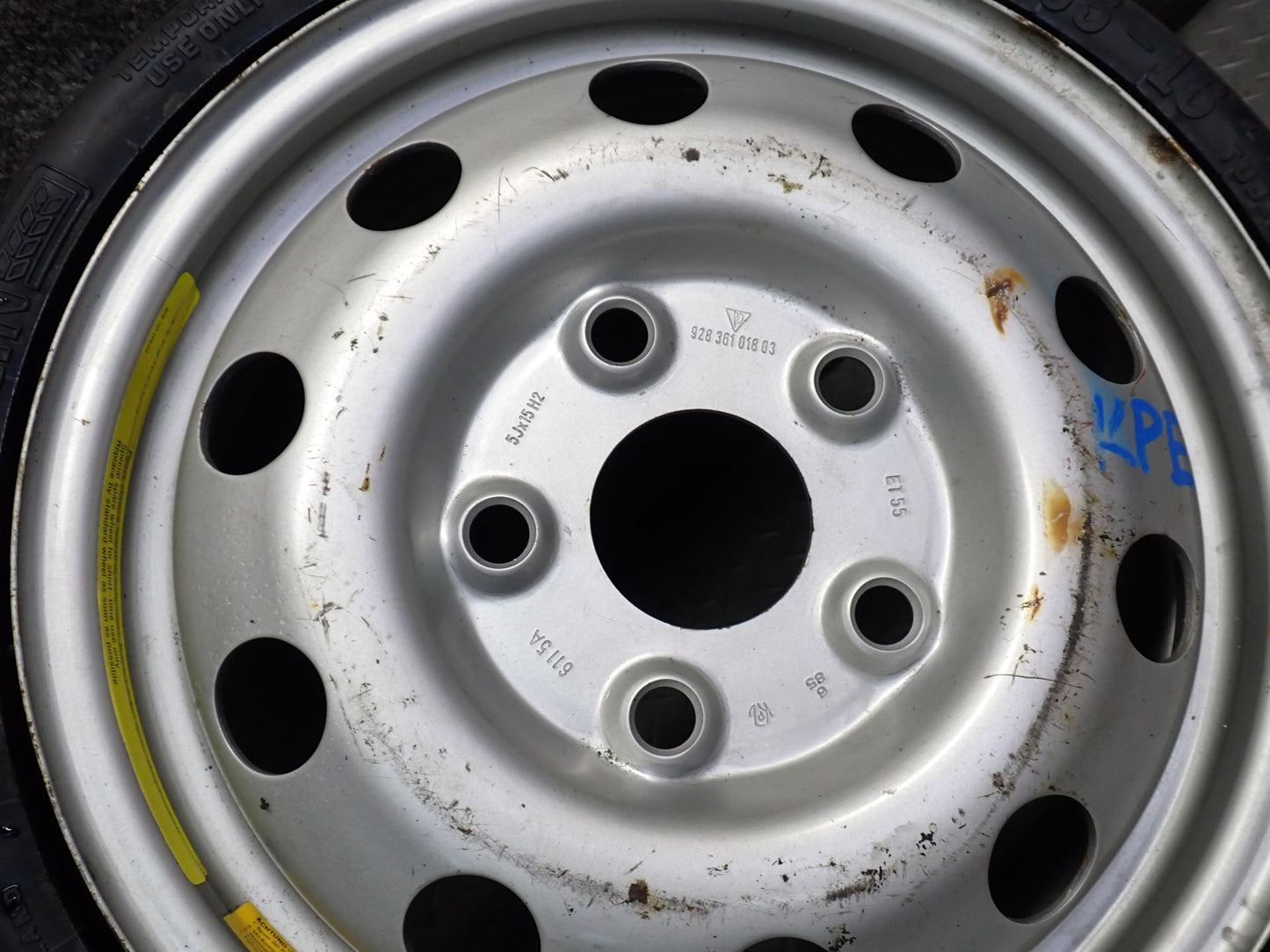 1984-1991 Porsche 928 S Spare Tire R15" Wheel 15x5J ET55 165-15 92836101803