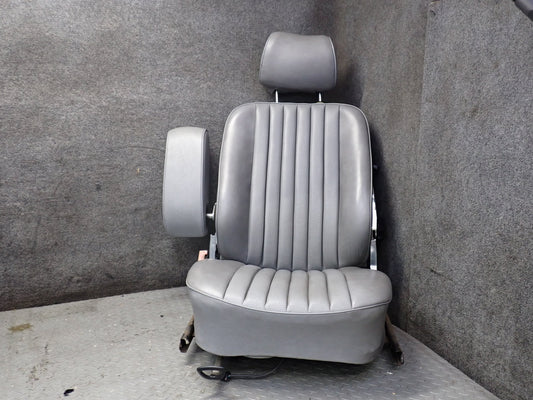 86-89 Mercedes R107 560SL Front Left & Right Leather Seat Gray w Adjuster OEM
