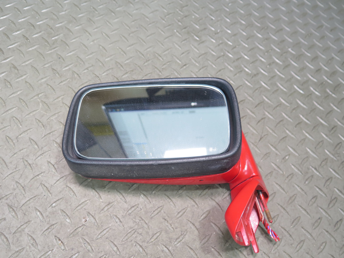 1984-1989 Porsche 928 Left Door Exterior Side View Power Mirror Guards RED