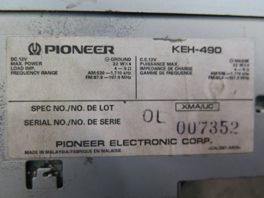 Premier Pioneer KEH-490 Car Stereo Cassette Radio Player