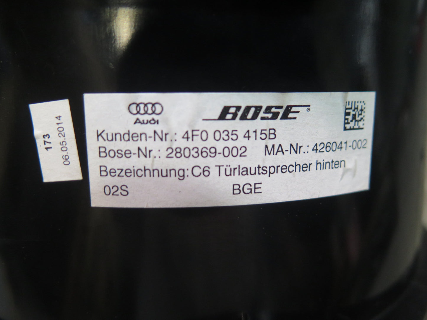 07-15 Audi 4L Q7 Set of 2 Rear Left & Right Door Bose Speaker 4F0035415B OEM