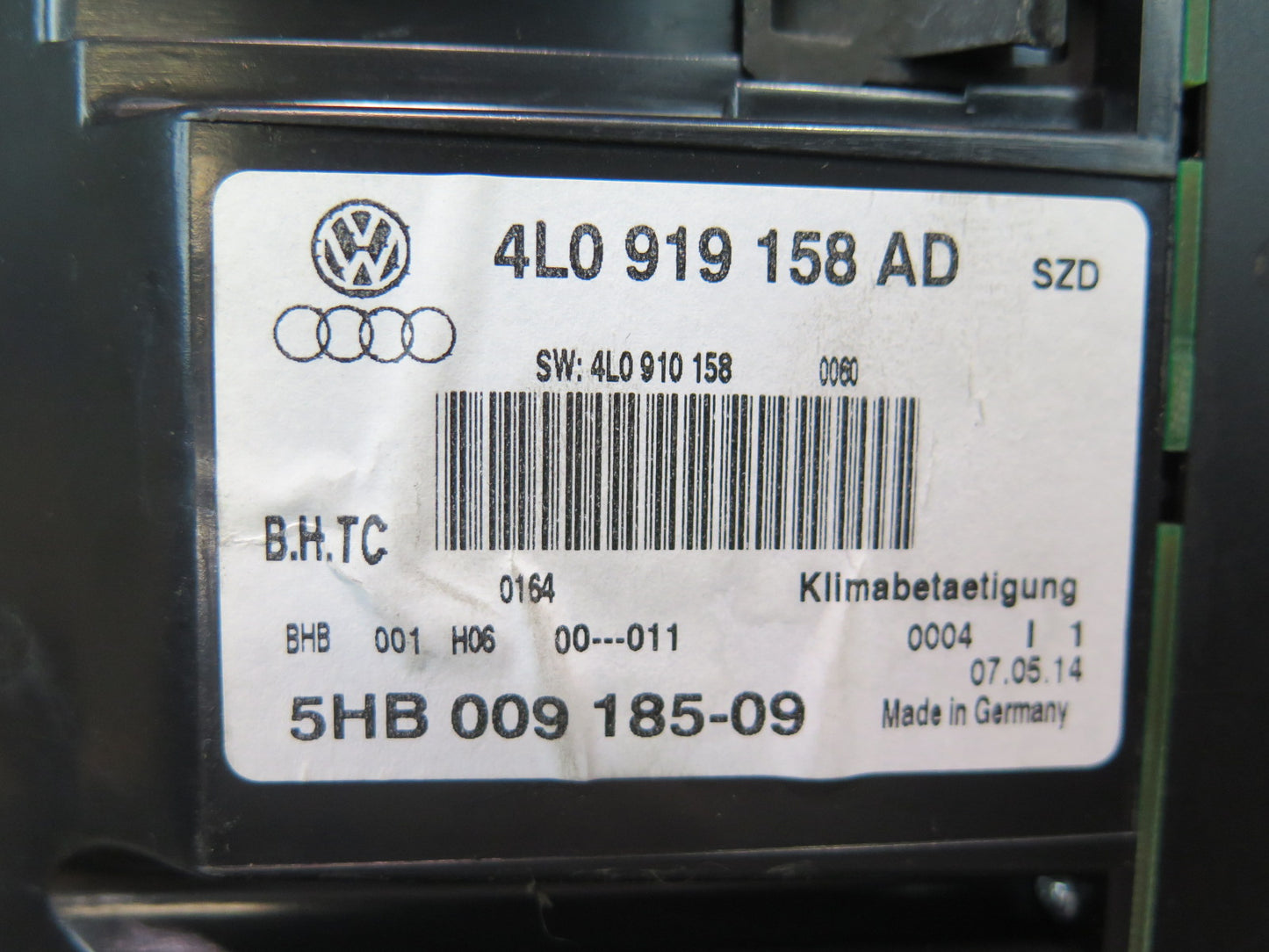 10-15 Audi 4L Q7 Rear A/C Heater Climate Control Switch 4L0919158AD OEM