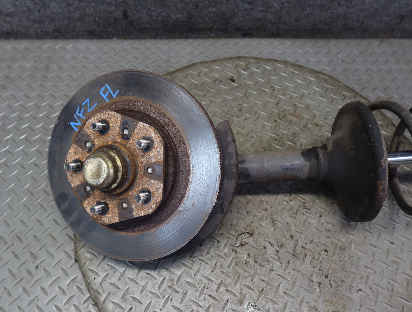 84-86 Nissan Z31 300ZX NA Front Left Spindle Knuckle Wheel Hub Strut Rotor OEM