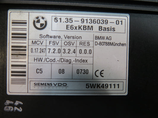 2004-2010 BMW E63 E64 M6 BCU BCM Body Control Computer Module Unit
