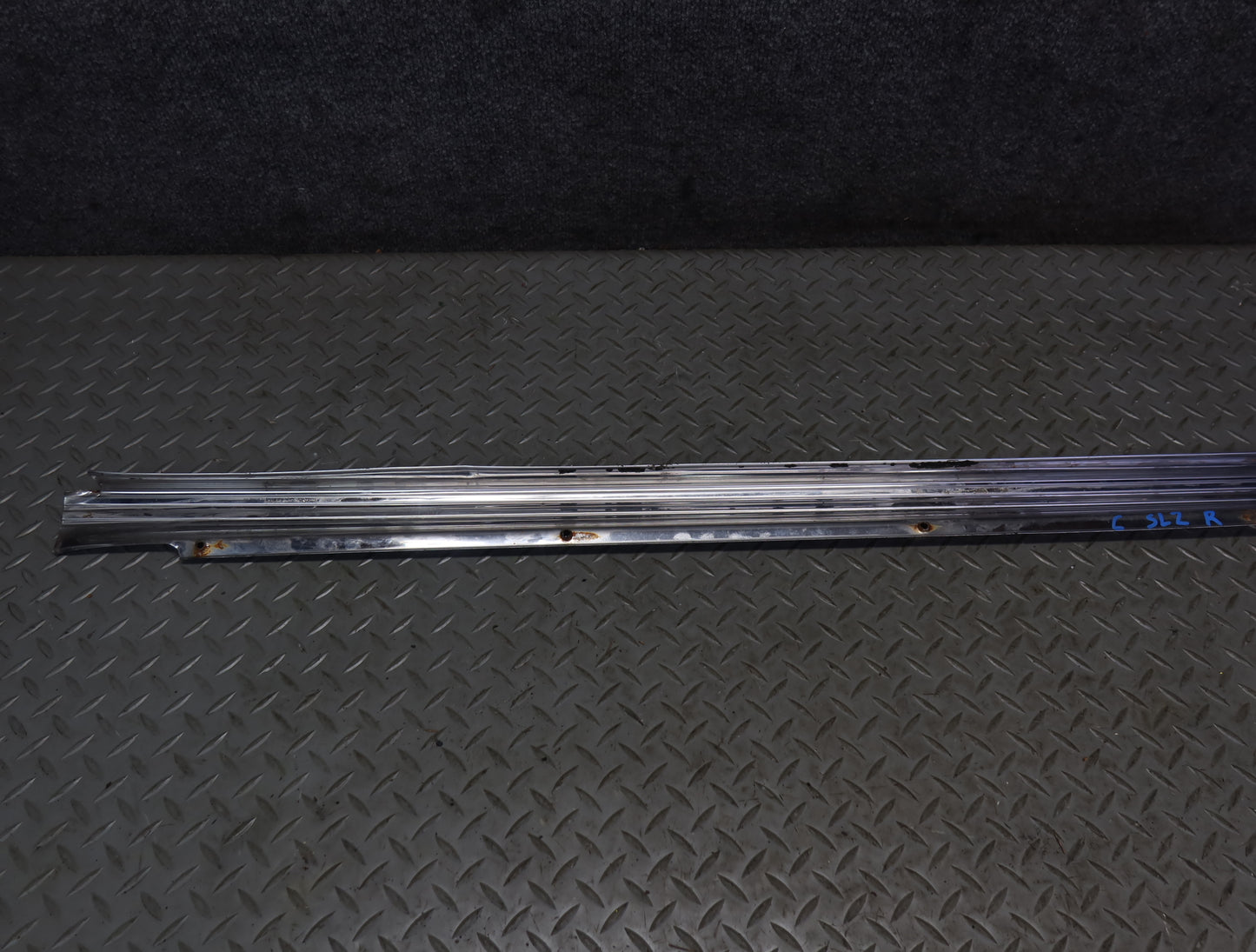 86-89 Mercedes R107 560SL Left & Right Door Sill Scuff Plate Trim Set OEM