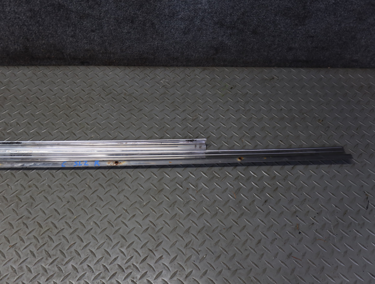 86-89 Mercedes R107 560SL Left & Right Door Sill Scuff Plate Trim Set OEM